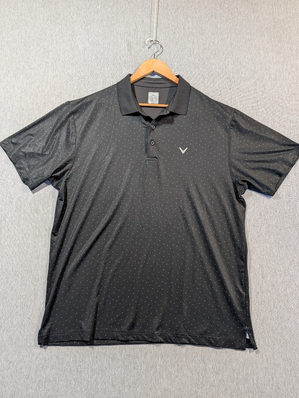 Callaway Opti-Dri Golf Polo Shirt Men's XL Black Geometric Print